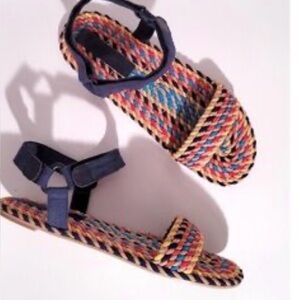 Salt + Umber colorful flat sandals, festival, vacation, free people vibes.